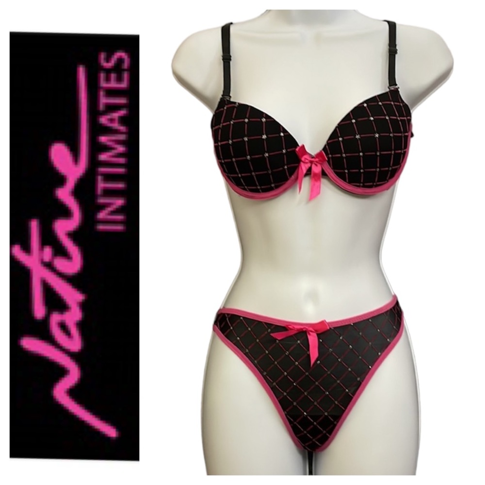 Pink/Black Bra Set